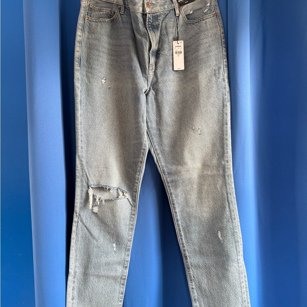 Express Distressed Light Blue Jeans